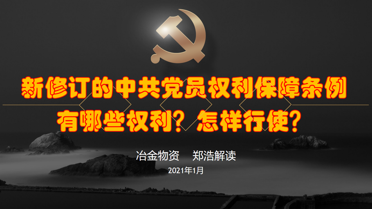 冶金物資黨委集體學(xué)習(xí)《中國(guó)共產(chǎn)黨黨員權(quán)利保障條例》